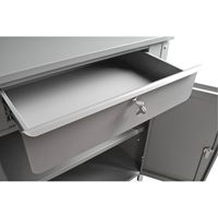 Cabinet Style Shop Desk, 34-1/2" W x 30" D x 53" H, Grey D. Morneault & Fils