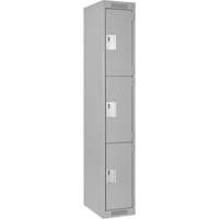 Casiers Clean Line, 3 niveaux, 12" x 18" x 72", Acier, Gris, Rivet (assembl&eacute;) D. Morneault & Fils