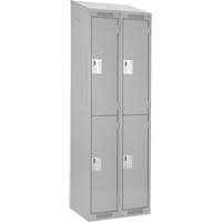 Clean Line Lockers, 2 -tier, Bank of 2, 24" x 18" x 78", Steel, Grey, Rivet (Assembled) D. Morneault & Fils