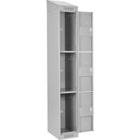 Casiers Clean Line, 3 niveaux, Bloc de 4, 48" x 18" x 78", Acier, Gris, Rivet (assembl&eacute;) D. Morneault & Fils