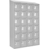 Clean Line Lockerette , 6 -tier, Bank of 4, 48" x 18" x 78", Steel, Grey, Rivet (Assembled) D. Morneault & Fils