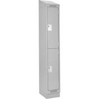 Casiers Clean Line, 2 niveaux, 12" x 18" x 82", Acier, Gris, Rivet (assembl&eacute;) D. Morneault & Fils