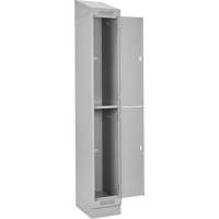 Clean Line Lockers, 2 -tier, Bank of 4, 48" x 18" x 82", Steel, Grey, Rivet (Assembled) D. Morneault & Fils