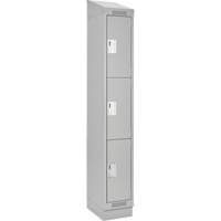 Casiers Clean Line, 3 niveaux, 12" x 18" x 82", Acier, Gris, Rivet (assembl&eacute;) D. Morneault & Fils