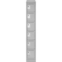 Clean Line Lockerette, 6 -tier, 12" x 18" x 82", Steel, Grey, Rivet (Assembled) D. Morneault & Fils