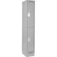 Clean Line Lockers, 2 -tier, 12" x 18" x 76", Steel, Grey, Rivet (Assembled) D. Morneault & Fils