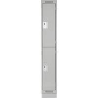 Clean Line Lockers, 2 -tier, 12" x 18" x 76", Steel, Grey, Rivet (Assembled) D. Morneault & Fils