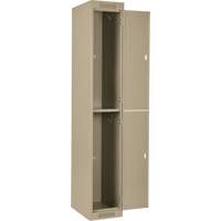 Clean Line Lockers, 2 -tier, Bank of 4, 48" x 18" x 72", Steel, Beige, Rivet (Assembled) D. Morneault & Fils