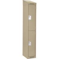 Casiers Clean Line, 2 niveaux, 12" x 18" x 78", Acier, Beige, Rivet (assembl&eacute;) D. Morneault & Fils