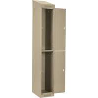 Clean Line Lockers, 2 -tier, Bank of 3, 36" x 18" x 78", Steel, Beige, Rivet (Assembled) D. Morneault & Fils