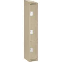 Casiers Clean Line, 3 niveaux, 12" x 18" x 78", Acier, Beige, Rivet (assembl&eacute;) D. Morneault & Fils