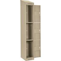 Casiers Clean Line, 3 niveaux, Bloc de 4, 48" x 18" x 78", Acier, Beige, Rivet (assembl&eacute;) D. Morneault & Fils