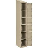 Clean Line Lockerette, 6 -tier, Bank of 4, 48" x 18" x 78", Steel, Beige, Rivet (Assembled) D. Morneault & Fils
