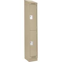 Casiers Clean Line, 2 niveaux, 12" x 18" x 82", Acier, Beige, Rivet (assembl&eacute;) D. Morneault & Fils
