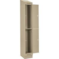 Clean Line Lockers, 2 -tier, Bank of 4, 48" x 18" x 82", Steel, Beige, Rivet (Assembled) D. Morneault & Fils