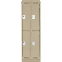 Clean Line Lockers, 2 -tier, Bank of 2, 24" x 18" x 82", Steel, Beige, Rivet (Assembled) D. Morneault & Fils