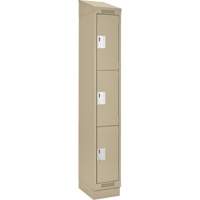 Casiers Clean Line, 3 niveaux, 12" x 18" x 82", Acier, Beige, Rivet (assembl&eacute;) D. Morneault & Fils