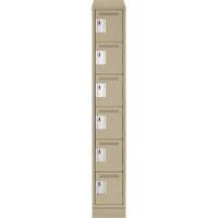 Petits casiers Clean Line, 6 niveaux, 12" x 18" x 82", Acier, Beige, Rivet (assembl&eacute;) D. Morneault & Fils