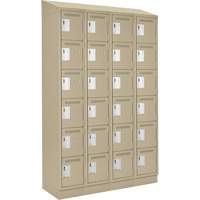 Clean Line Lockerette , 6 -tier, Bank of 4, 48" x 18" x 82", Steel, Beige, Rivet (Assembled) D. Morneault & Fils