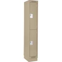 Clean Line Lockers, 2 -tier, 12" x 18" x 76", Steel, Beige, Rivet (Assembled) D. Morneault & Fils