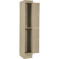 Clean Line Lockers, 2 -tier, Bank of 4, 48" x 18" x 76", Steel, Beige, Rivet (Assembled) D. Morneault & Fils
