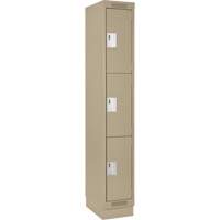 Casiers Clean Line, 3 niveaux, 12" x 18" x 76", Acier, Beige, Rivet (assembl&eacute;) D. Morneault & Fils