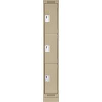 Casiers Clean Line, 3 niveaux, 12" x 18" x 76", Acier, Beige, Rivet (assembl&eacute;) D. Morneault & Fils