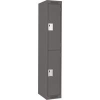 Clean Line Lockers, 2 -tier, 12" x 18" x 72", Steel, Charcoal, Rivet (Assembled) D. Morneault & Fils