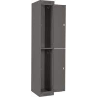 Clean Line Lockers, 2 -tier, Bank of 4, 48" x 18" x 72", Steel, Charcoal, Rivet (Assembled) D. Morneault & Fils