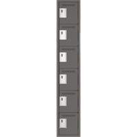 Clean Line Lockerette, 6 -tier, 12" x 18" x 72", Steel, Charcoal, Rivet (Assembled) D. Morneault & Fils