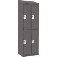 Clean Line Lockers, 2 -tier, Bank of 2, 24" x 18" x 78", Steel, Charcoal, Rivet (Assembled) D. Morneault & Fils