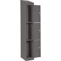 Casiers Clean Line, 3 niveaux, Bloc de 4, 48" x 18" x 78", Acier, Charbon, Rivet (assembl&eacute;) D. Morneault & Fils