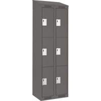 Casiers Clean Line, 3 niveaux, Bloc de 2, 24" x 18" x 78", Acier, Charbon, Rivet (assembl&eacute;) D. Morneault & Fils