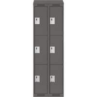 Casiers Clean Line, 3 niveaux, Bloc de 2, 24" x 18" x 78", Acier, Charbon, Rivet (assembl&eacute;) D. Morneault & Fils