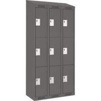 Casiers Clean Line, 3 niveaux, Bloc de 3, 36" x 18" x 78", Acier, Charbon, Rivet (assembl&eacute;) D. Morneault & Fils