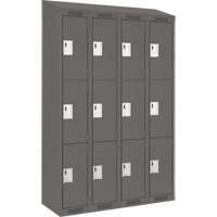 Casiers Clean Line, 3 niveaux, Bloc de 4, 48" x 18" x 78", Acier, Charbon, Rivet (assembl&eacute;) D. Morneault & Fils