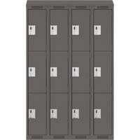Casiers Clean Line, 3 niveaux, Bloc de 4, 48" x 18" x 78", Acier, Charbon, Rivet (assembl&eacute;) D. Morneault & Fils
