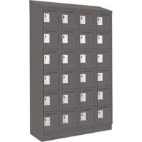 Clean Line Lockerette, 6 -tier, Bank of 4, 48" x 18" x 82", Steel, Charcoal, Rivet (Assembled) D. Morneault & Fils