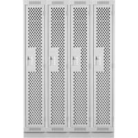 Casiers Clean Line, Bloc de 4, 48" x 15" x 76", Acier, Gris, Rivet (assembl&eacute;), Perfor&eacute; D. Morneault & Fils