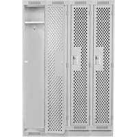 Casiers Clean Line, Bloc de 4, 48" x 15" x 76", Acier, Gris, Rivet (assembl&eacute;), Perfor&eacute; D. Morneault & Fils