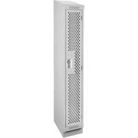Clean Line Lockers, 12" x 18" x 82", Steel, Grey, Rivet (Assembled), Perforated D. Morneault & Fils