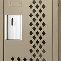 Casiers Clean Line, 2 niveaux, 12" x 12" x 72", Acier, Beige, Rivet (assembl&eacute;), Perfor&eacute; D. Morneault & Fils