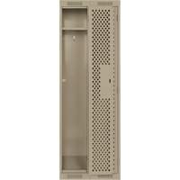 Clean Line Lockers, Bank of 2, 24" x 12" x 72", Steel, Beige, Rivet (Assembled), Perforated D. Morneault & Fils