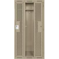 Casiers Clean Line, Bloc de 3, 36" x 12" x 72", Acier, Beige, Rivet (assembl&eacute;), Perfor&eacute; D. Morneault & Fils