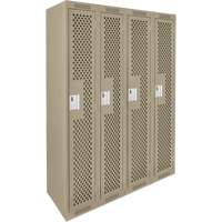Casiers Clean Line, Bloc de 4, 48" x 12" x 72", Acier, Beige, Rivet (assembl&eacute;), Perfor&eacute; D. Morneault & Fils