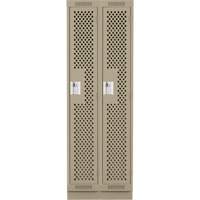 Casiers Clean Line, Bloc de 2, 24" x 15" x 76", Acier, Beige, Rivet (assembl&eacute;), Perfor&eacute; D. Morneault & Fils