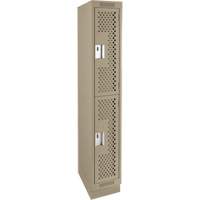 Casiers Clean Line, 2 niveaux, 12" x 12" x 76", Acier, Beige, Rivet (assembl&eacute;), Perfor&eacute; D. Morneault & Fils