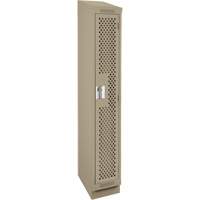 Clean Line Lockers, 12" x 12" x 82", Steel, Beige, Rivet (Assembled), Perforated D. Morneault & Fils