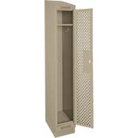 Clean Line Lockers, 12" x 12" x 82", Steel, Beige, Rivet (Assembled), Perforated D. Morneault & Fils