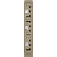 Casiers Clean Line, 3 niveaux, 12" x 18" x 82", Acier, Beige, Rivet (assembl&eacute;), Perfor&eacute; D. Morneault & Fils